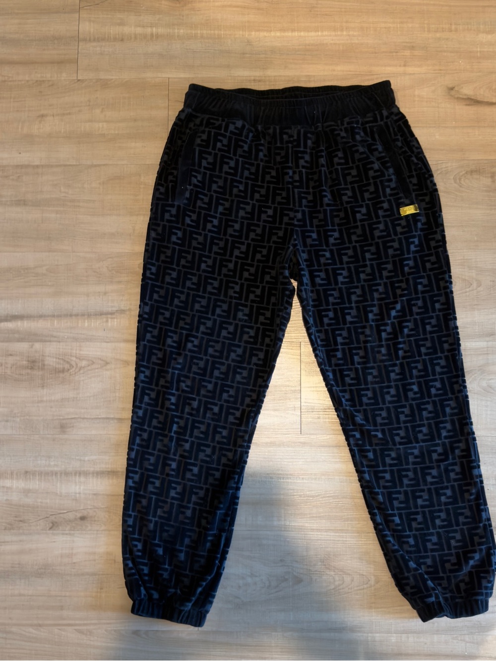 Fendi Black Velvet joggers team wang